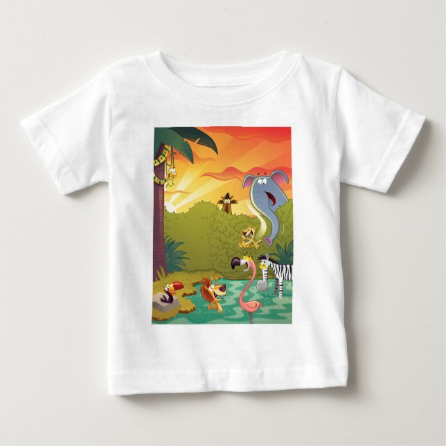 T-shirt Pour Bébé Crépuscule au trou d'eau (Devant)