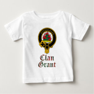 T-shirt Pour Bébé Crête de Grant et nom écossais de clan de tartan