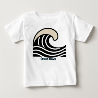 T-shirt Pour Bébé Crête de vague crème sur fond noir – Art linéaire