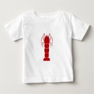 T-shirt Pour Bébé Crevette/crevette rose rouges de bande dessinée