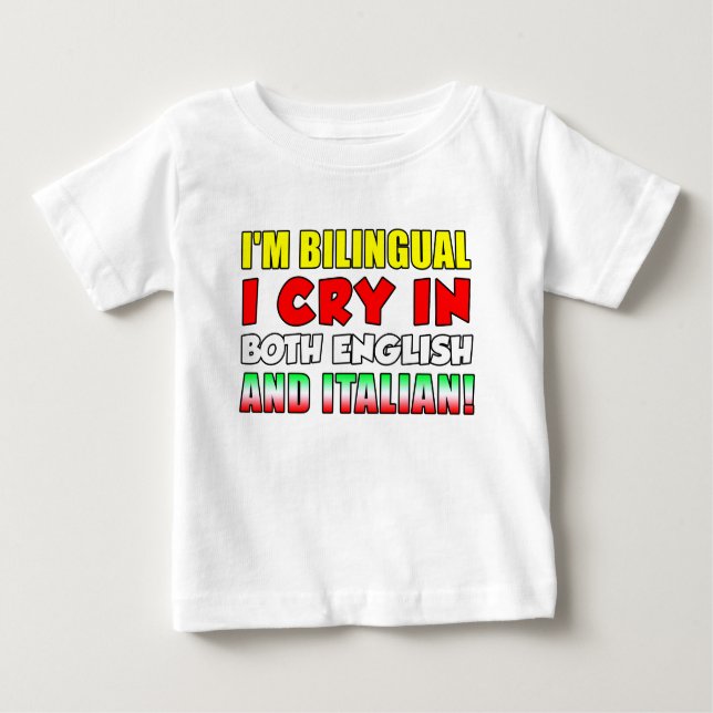 T-shirt Pour Bébé Cri Bilingue En Italien (Devant)
