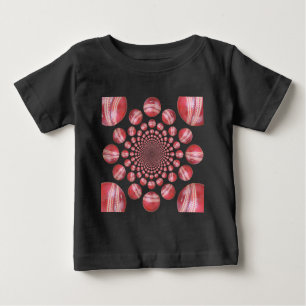 T-shirt Pour Bébé Crimson Vortex : Belle Balle de Cricket Rouge