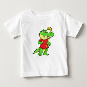 T-shirt Pour Bébé Crocodile à Field hockey avec bâton