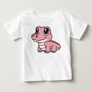 T-shirt Pour Bébé Crocodile Rose Mignon