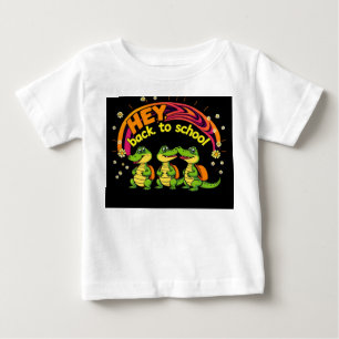 T-shirt Pour Bébé Crocodiles de bébé rétros Retour à l'école T-shirt