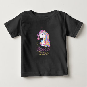 T-shirt Pour Bébé Croire En La Magie Unicorne