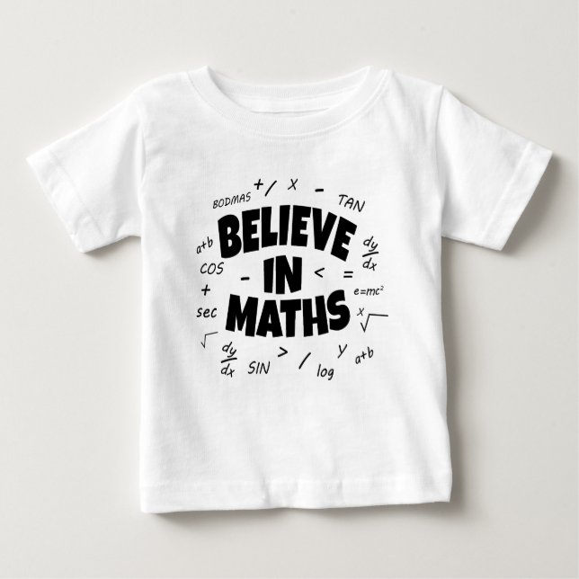 T-shirt Pour Bébé Croire en maths (Devant)