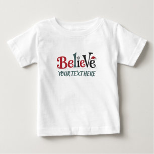 T-shirt Pour Bébé Croire Noël personnalisé Famille fête