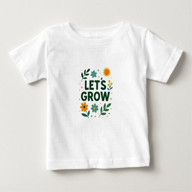 T-shirt Pour Bébé Croissance - Un design positif inspiré par la natu (Devant)