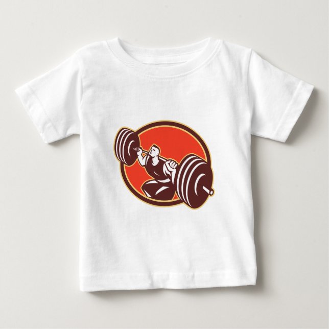 T-shirt Pour Bébé Croix-ajustement de levage d'haltères de (Devant)