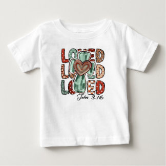 T-shirt Pour Bébé Croix chrétienne rétro aimé Jean 3:16