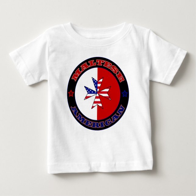 T-shirt Pour Bébé Croix d'Amérique maltaise (Devant)