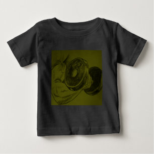 T-shirt Pour Bébé Croquis au crayon de fitness pour la musculation