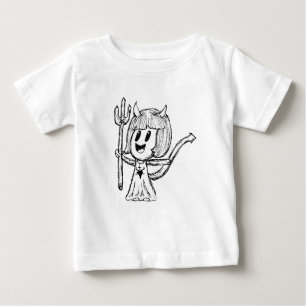 T-shirt Pour Bébé Croquis de fille de petit diable
