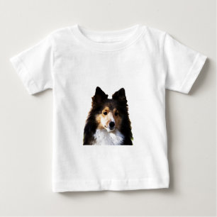 T-shirt Pour Bébé Croquis de peinture Sheltie Dog