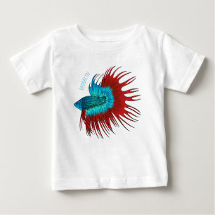 T-shirt Pour Bébé Crowntail betta fish dessin animé
