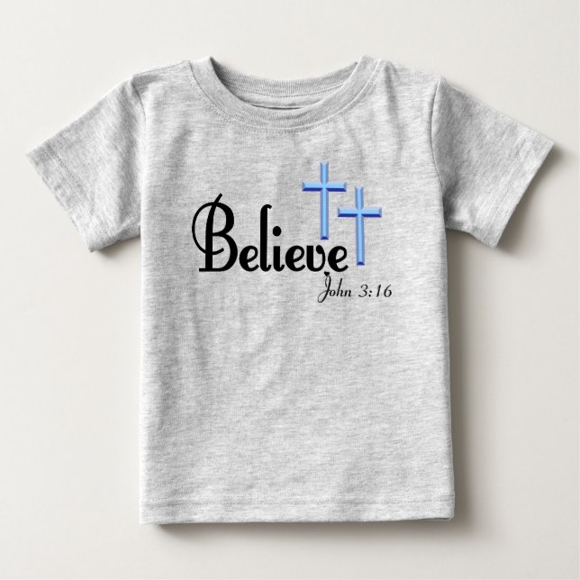 T-shirt Pour Bébé Croyez Avec Les Croix Bleues Toddler Tee (Devant)