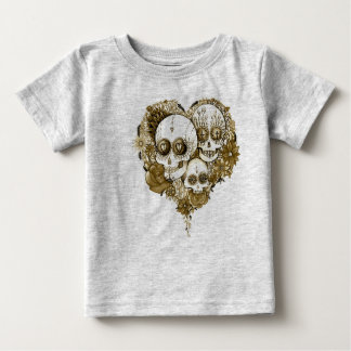 T-shirt Pour Bébé cru de style de tatouage d'habillement de crâne de