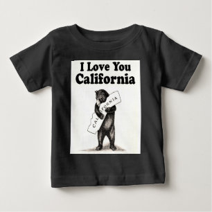 T-shirt Pour Bébé Cru je t'aime la Californie