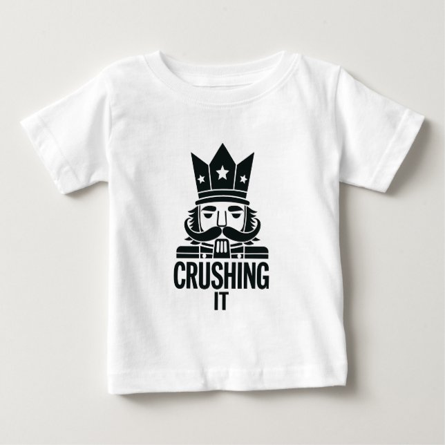 T-shirt Pour Bébé Cruser Il Drôle Noir Casse-Noisette (Devant)