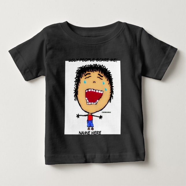 T-shirt Pour Bébé Crying Baby Boy Ugly People Joke (Devant)