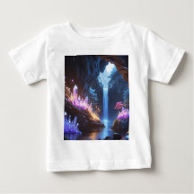 Cueva de cristal con cascada mágica