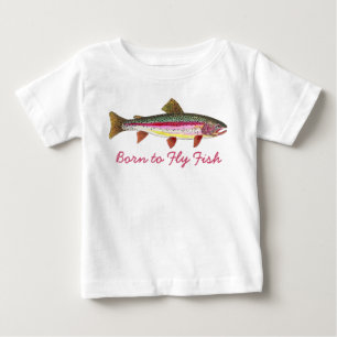 T-shirt Pour Bébé Cuisine de pêche à la truite "Née du poisson vo