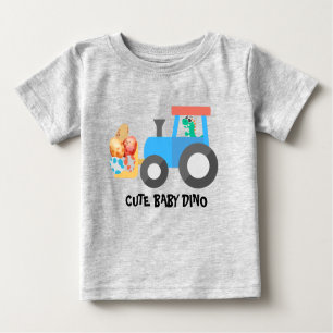 T-shirt Pour Bébé Cuisine oeuf dinosaure Construction Camion Enfant