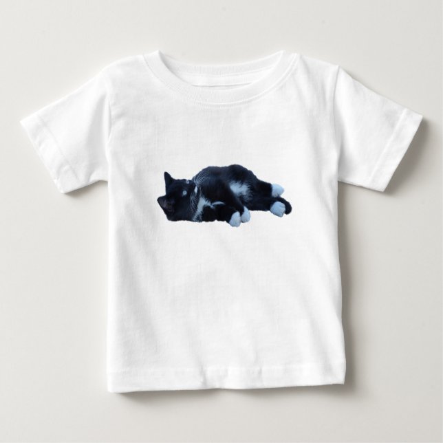 T-shirt Pour Bébé Cuisine tuxie noire et blanche (Devant)