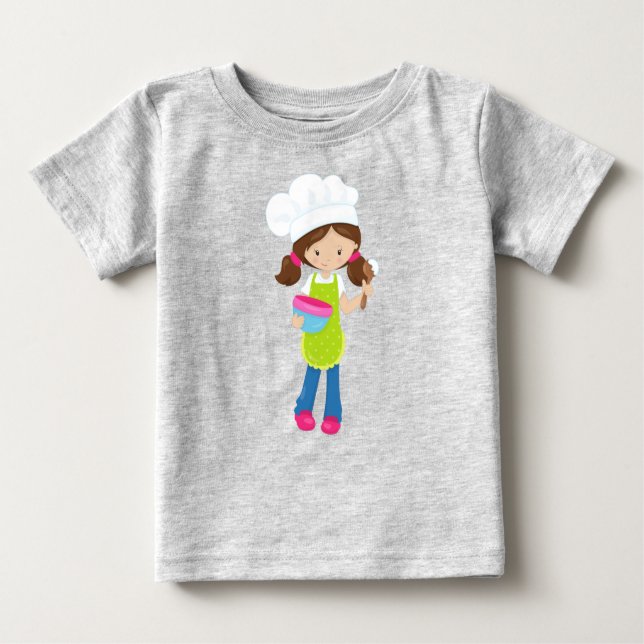 T-shirt Pour Bébé Cuisson, Boulangerie, Boulangerie, Petite Fille, C (Devant)