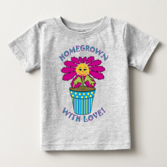 T-shirt Pour Bébé Cultivé à la maison avec amour (Devant)