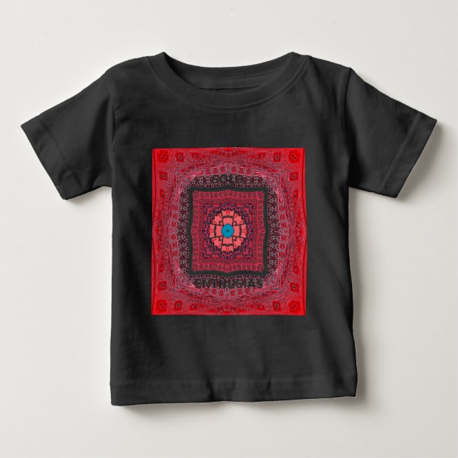 T-shirt Pour Bébé Culture traditionnelle sindhi Ajrak Art Motif Impr (Devant)
