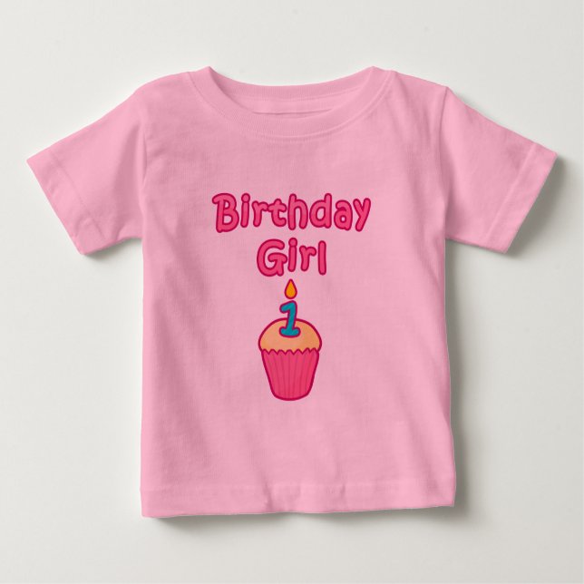 T-shirt Pour Bébé Cupcake Anniversaire Fille 1 (Devant)
