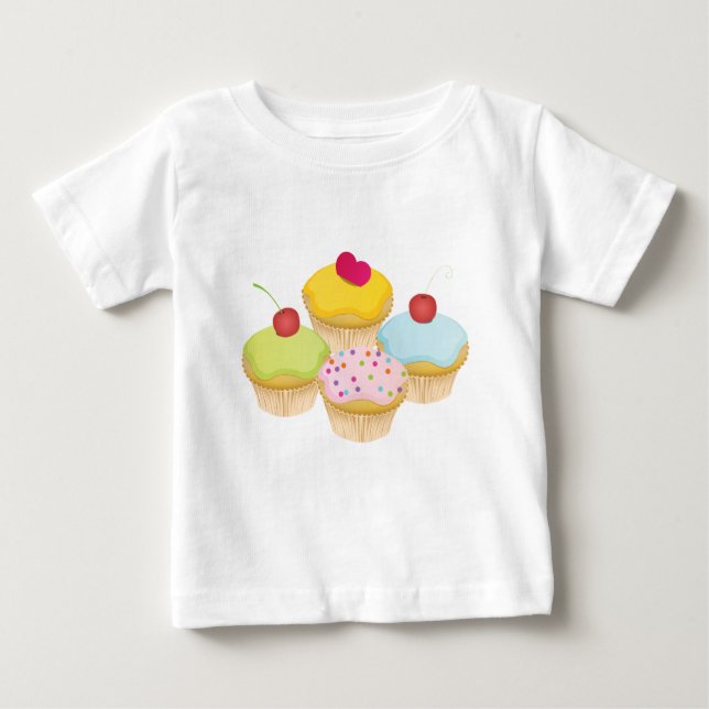 T-shirt Pour Bébé Cupcakes (Devant)