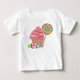 T-shirt Pour Bébé Cupcakes et bonbons Anniversaire T Chemise