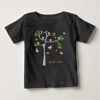 T-shirt Pour Bébé Cupcakes Whimsical Birthday Tree Butterflies Girl
