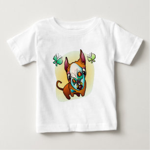 T-shirt Pour Bébé Curieux chien BullTerrier