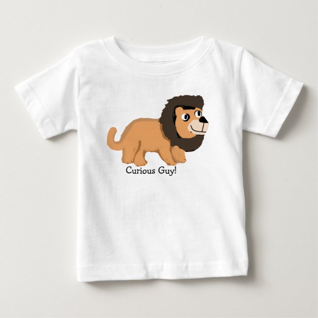 T-shirt Pour Bébé Curieux Guy Lion (Devant)