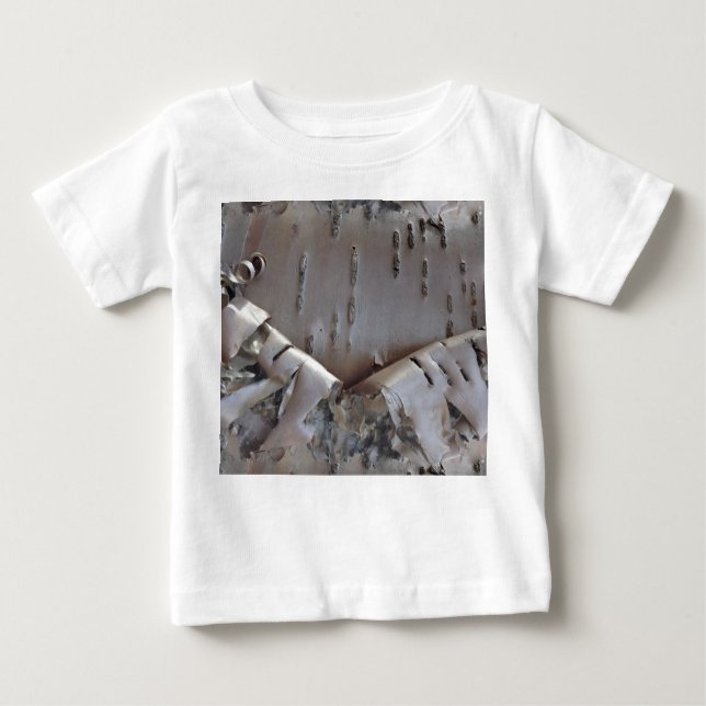 T-shirt Pour Bébé Curly Birch Bark Tree Rustic (Devant)