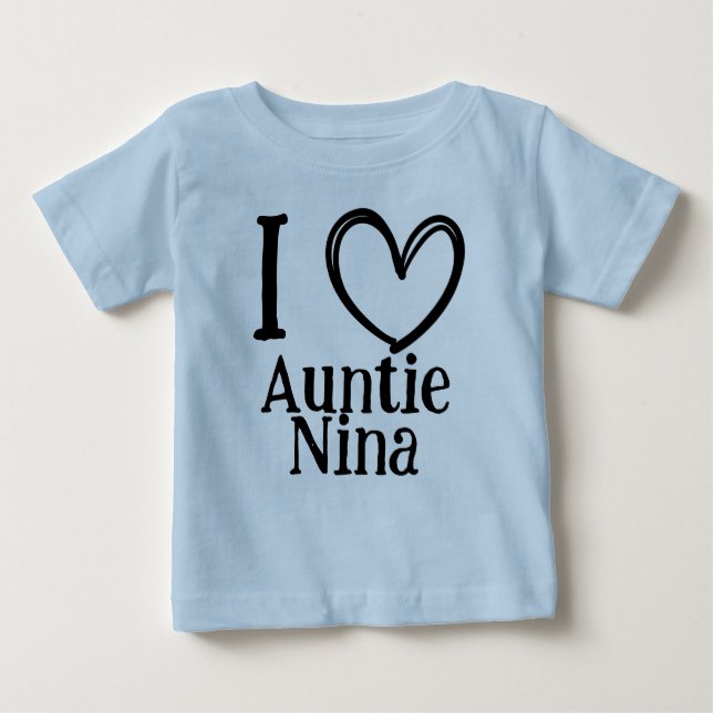T-shirt Pour Bébé Custom "I ❤️ My (Name)" Infant/Toddler Tee (Devant)