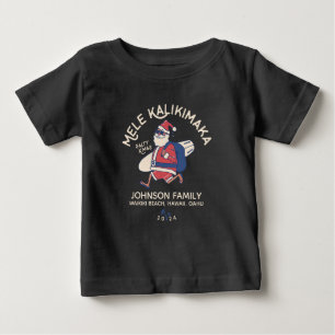 T-shirt Pour Bébé Custom Mele Kalikimaka Père Noël Noël hawaïen