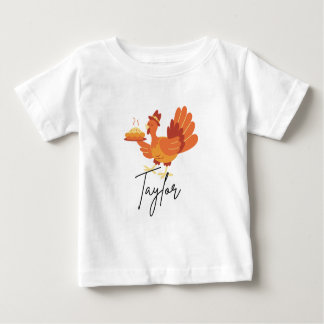 T-shirt Pour Bébé Custom Name Baby Thanksgiving Shirt