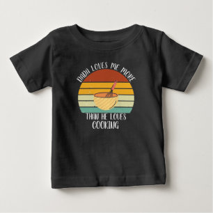 T-shirt Pour Bébé CUSTOM Papa M'aime Plus Qu'il N'aime Cuisiner