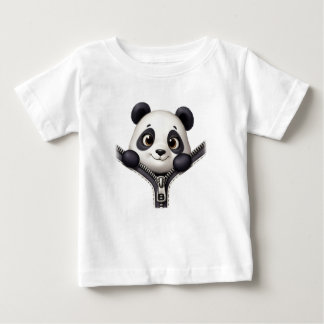 T-shirt Pour Bébé Custom Peeking Panda Zipper Cute Animal Baby Top