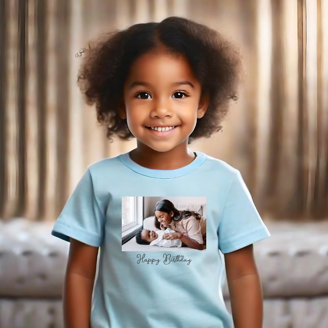 T-shirt Pour Bébé Custom Photo Happy Birthday (Créateur téléchargé)