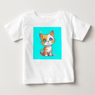 T-shirt Pour Bébé Cute Adorable Chat Brown