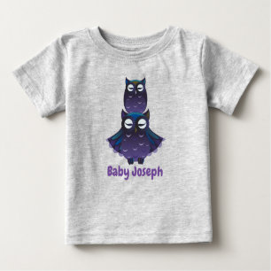 T-shirt Pour Bébé Cute adorable hibou et phoque petit graphique
