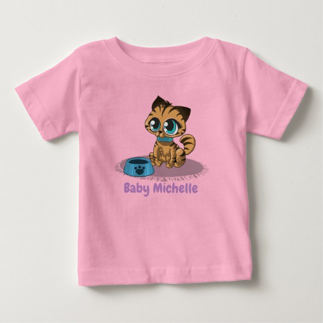 T-shirt Pour Bébé Cute adorable Kitten et Panda Cub Graphic (Devant)