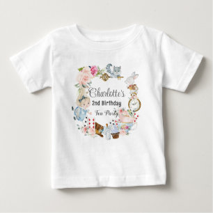 T-shirt Pour Bébé Cute Alice au pays des merveilles Anniversaire Tea