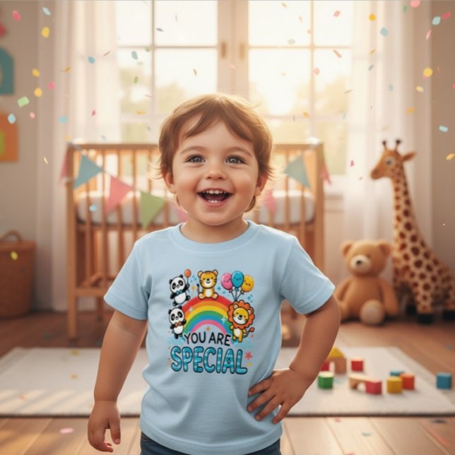 T-shirt Pour Bébé Cute Animals Rainbow Special Toddler Infant (Créateur téléchargé)